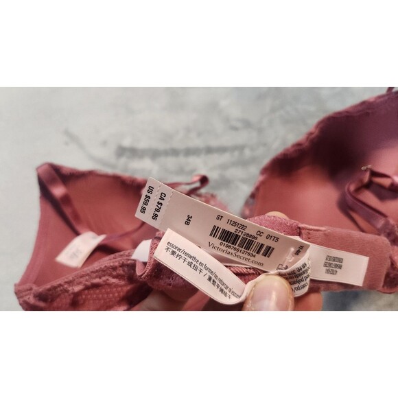 Victoria's Secret 34B Seductive Rose Dream Angeles Lace Wireless Push Up Bra NWT - Picture 6 of 6